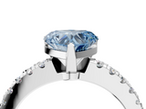 White gold Fancy Blue Heart  Solitaire Diamond with Pavé Band and Four-Prong Setting_32