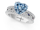 White gold Fancy Blue Heart  Solitaire Diamond with Pave and Channel Set Band_69