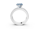 White gold Fancy Blue Heart  Solitaire Diamond with Pave and Channel Set Band_71