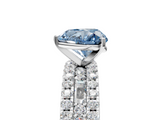 White gold Fancy Blue Heart  Solitaire Diamond with Pave and Channel Set Band_78