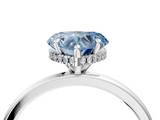 White gold Fancy Blue Heart  Solitaire Engagement Ring with Cathedral Band and Four-Prong Setting_21