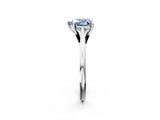 White gold Fancy Blue Heart  Solitaire Engagement Ring with Four-Prong Setting and Classic Band 3