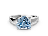 White gold Fancy Blue Heart  Solitaire Engagement Ring with Four-Prong Setting and Tapered Band_3