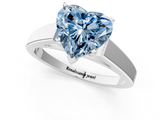 White gold Fancy Blue Heart  Solitaire Engagement Ring with Four-Prong Setting and Tapered Band_4