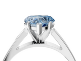 White gold Fancy Blue Heart  Solitaire Engagement Ring with Four-Prong Setting and Tapered Band_7