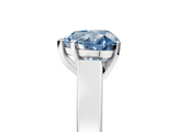White gold Fancy Blue Heart  Solitaire Engagement Ring with Four-Prong Setting and Tapered Band_8