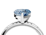 White gold Fancy Blue Heart  Solitaire Engagement Ring with Scrollwork Band and Four-Prong Setting_139