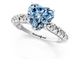 White gold Fancy Blue Heart  Solitaire Floral Milgrain Engagement Ring_32