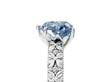 White gold Fancy Blue Heart  Solitaire Floral Milgrain Engagement Ring_36