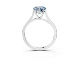 White gold Fancy Blue Heart  Solitaire Heart Prong Engagement Ring with Tapered Band_58
