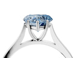 White gold Fancy Blue Heart  Solitaire Heart Prong Engagement Ring with Tapered Band_59