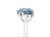 White gold Fancy Blue Heart  Solitaire Heart Prong Engagement Ring with Tapered Band_60