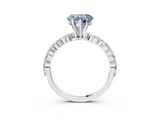 White gold Fancy Blue Heart  Solitaire Marquise Side Stone Prong Setting Ring_47