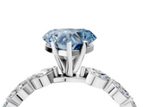 White gold Fancy Blue Heart  Solitaire Marquise Side Stone Prong Setting Ring_48