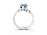 White gold Fancy Blue Heart  Solitaire Marquise Twist Band with Six-Prong Setting_44