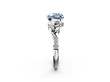 White gold Fancy Blue Heart  Solitaire Marquise Twist Band with Six-Prong Setting_47