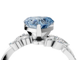 White gold Fancy Blue Heart  Solitaire Marquise Twist Band with Six-Prong Setting_49