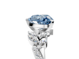 White gold Fancy Blue Heart  Solitaire Marquise Twist Band with Six-Prong Setting_50