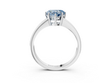 White gold Fancy Blue Heart  Solitaire Pavé Band Prong Setting Ring_23