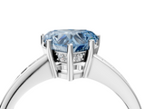 White gold Fancy Blue Heart  Solitaire Pavé Band Prong Setting Ring_24
