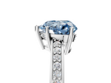 White gold Fancy Blue Heart  Solitaire Pavé Band Prong Setting Ring_25
