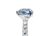 White gold Fancy Blue Heart  Solitaire Pavé Band with Four-Prong Setting_178