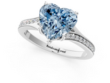 White gold Fancy Blue Heart  Solitaire Pavé Band with Four-Prong Setting_29