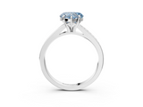 White gold Fancy Blue Heart  Solitaire Pavé Band with Four-Prong Setting_31