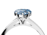 White gold Fancy Blue Heart  Solitaire Pavé Band with Four-Prong Setting_32