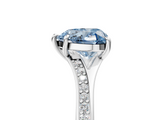 White gold Fancy Blue Heart  Solitaire Pavé Band with Four-Prong Setting_33