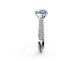 White gold Fancy Blue Heart  Solitaire Pavé Diamond Engagement Ring with Four-Prong Setting_174