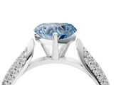 White gold Fancy Blue Heart  Solitaire Pavé Diamond Engagement Ring with Four-Prong Setting_184