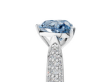 White gold Fancy Blue Heart  Solitaire Pavé Diamond Engagement Ring with Four-Prong Setting_186