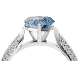 White gold Fancy Blue Heart  Solitaire Pavé Diamond Engagement Ring with Four-Prong Setting_193