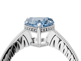 White gold Fancy Blue Heart  Solitaire Pavé Diamond Milgrain Engagement Ring with Four-Prong Setting_7