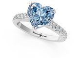 White gold Fancy Blue Heart  Solitaire Pave Diamond Engagement Ring with Prong Setting_21