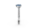 White gold Fancy Blue Heart  Solitaire Pave Diamond Engagement Ring with Prong Setting_22
