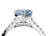 White gold Fancy Blue Heart  Solitaire Pave Diamond Engagement Ring with Prong Setting_24