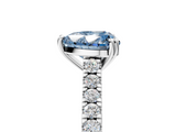 White gold Fancy Blue Heart  Solitaire Pave Diamond Engagement Ring with Prong Setting_26