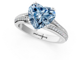 White gold Fancy Blue Heart  Solitaire Pave Split Shank Engagement Ring with Six-Prong Setting_38