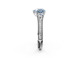 White gold Fancy Blue Heart  Solitaire Pave Split Shank Engagement Ring with Six-Prong Setting_39