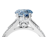 White gold Fancy Blue Heart  Solitaire Pave Split Shank Engagement Ring with Six-Prong Setting_41