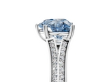 White gold Fancy Blue Heart  Solitaire Pave Split Shank Engagement Ring with Six-Prong Setting_42
