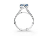 White gold Fancy Blue Heart  Solitaire Pave Split Shank Ring with Four-Prong Setting_108