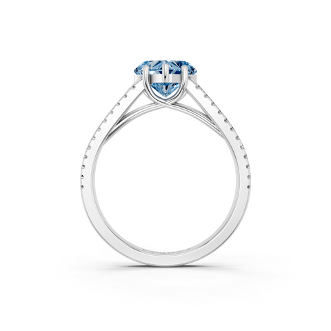 White gold Fancy Blue Heart  Solitaire Split Shank Pavé Diamond Engagement Ring_256