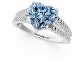 White gold Fancy Blue Heart  Solitaire Split Shank Pavé Diamond Engagement Ring_371