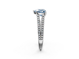 White gold Fancy Blue Heart  Solitaire Split Shank Pavé Diamond Engagement Ring_372