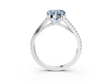 White gold Fancy Blue Heart  Solitaire Split Shank Pavé Diamond Engagement Ring_376