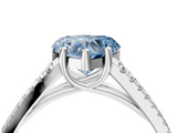 White gold Fancy Blue Heart  Solitaire Split Shank Pavé Diamond Engagement Ring_377