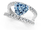 White gold Fancy Blue Heart  Solitaire Split Shank Pave Diamond Ring_43